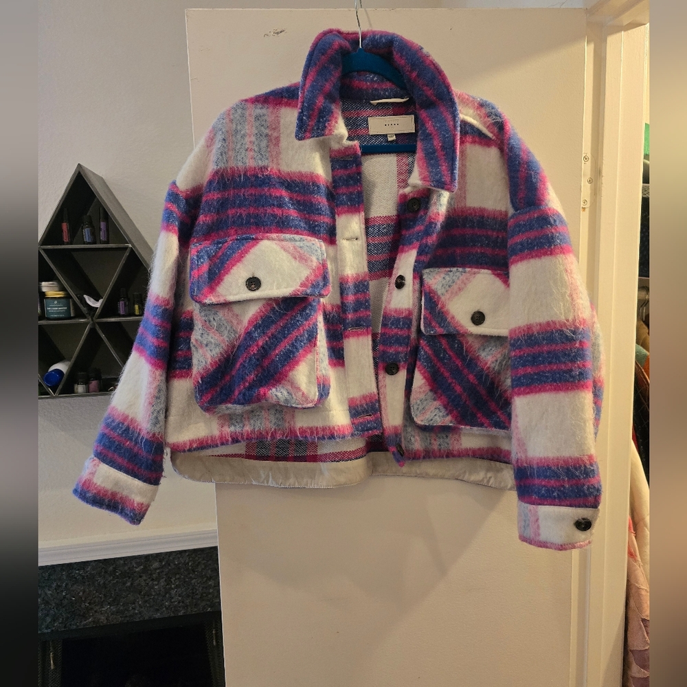 Blank NYC Pink and Purple Plaid Jacket